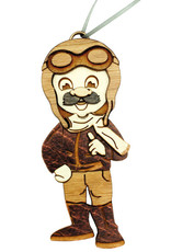 3D Laser cut Wooden Aviator Ornament