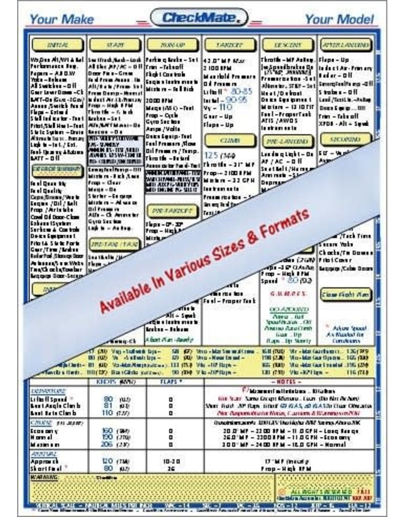 Checkmate Cessna 172S/SP Checklist