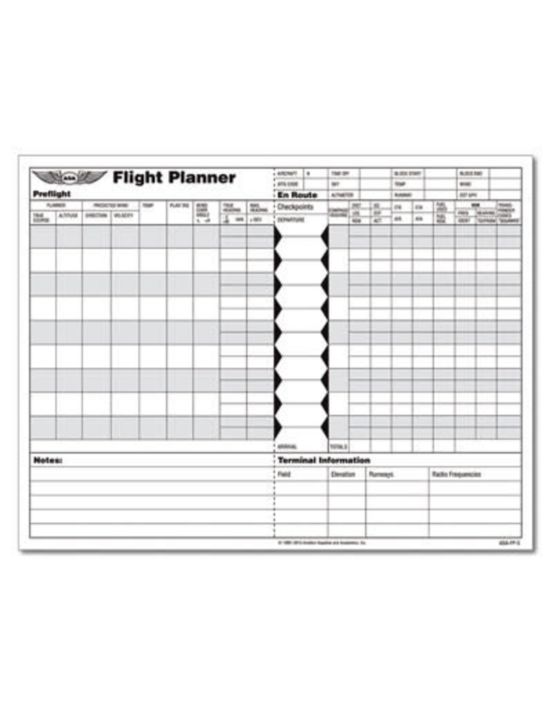 ASA FLIGHT PLANNER NAV SHEETS, 48-PAD