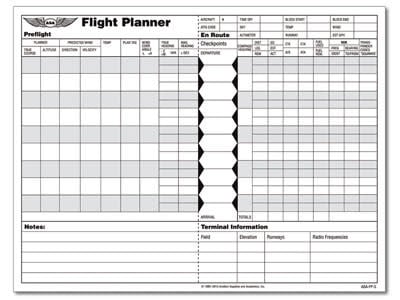FLIGHT PLANNER NAV SHEETS 48 PAD Pilot Outfitters