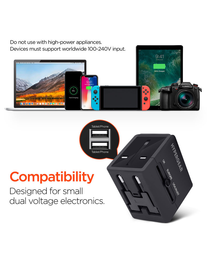 HYPERCELL ALL-IN-ONE WORLD TRAVEL ADAPTER