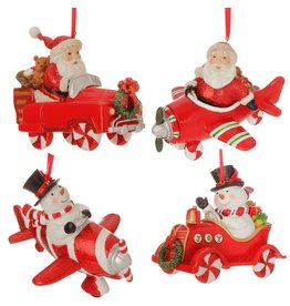 Santa / Snowman Plane Ornament