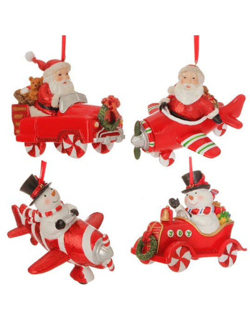 Santa / Snowman Plane Ornament