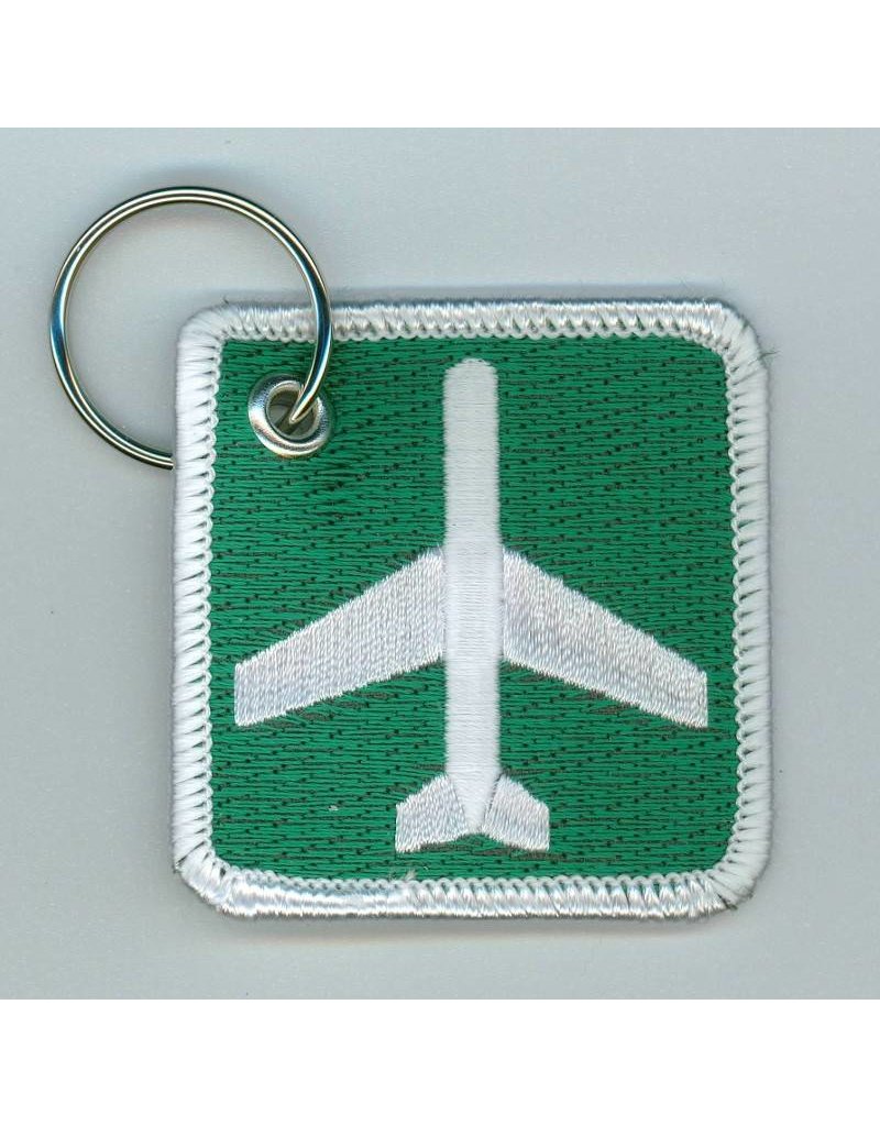 AIRPORT AHEAD Embroidered Keychain