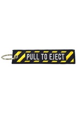 PULL TO EJECT embroidered keychain