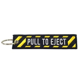 PULL TO EJECT embroidered keychain
