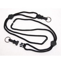 LANYARD, BLACK, RING, W/ BREAKAWAY