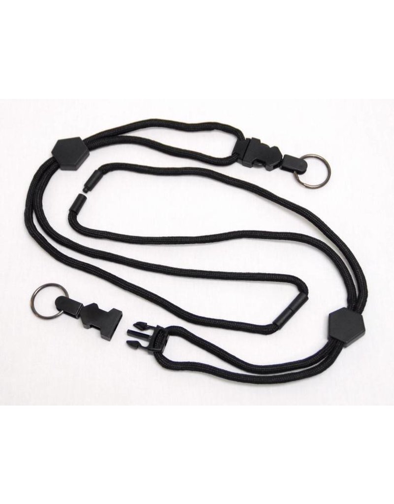 LANYARD, BLACK, RING, W/ BREAKAWAY