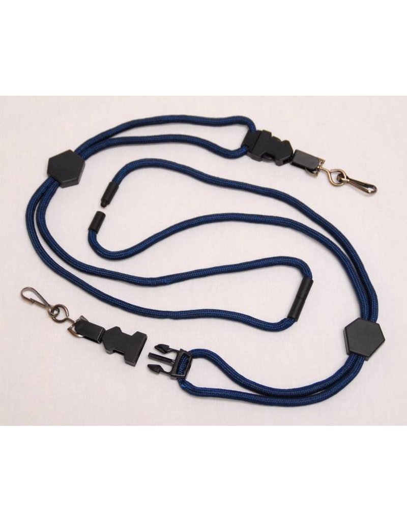 LANYARD, NAVY, HOOK CLIP, W/ BREAKAWAY