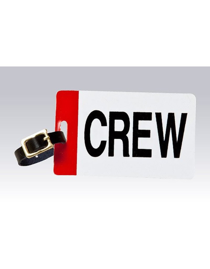 CREW Tag, Plastic with Leather Strap