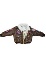 BOMBER JACKET / BROWN W/PATCHES