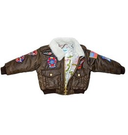 BOMBER JACKET / BROWN W/PATCHES