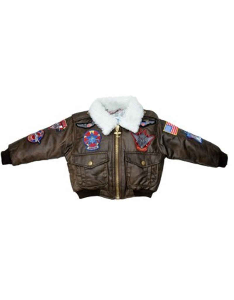 BOMBER JACKET / BROWN W/PATCHES