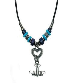 AIRPLANE WITH HEART Necklace