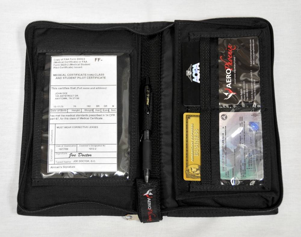 ZIPPERED LOGBOOK COVER, STANDARD, BLACK Pilot Outfitters
