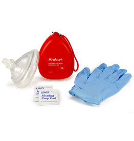 AMBU® Rescue Mask w/ Hard Case, Valve/Filter, Gloves & Wipe