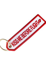 KISS ME BEFORE FLIGHT Embroidered Keychain