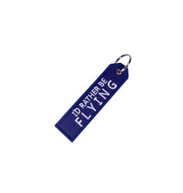 I'D RATHER BE FLYING Embroidered Keychain, Blue