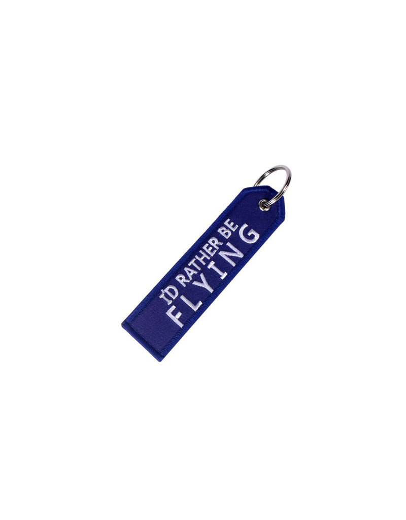 I'D RATHER BE FLYING Embroidered Keychain, Blue