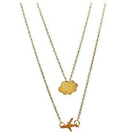 Women's Airplane with Cloud Necklace