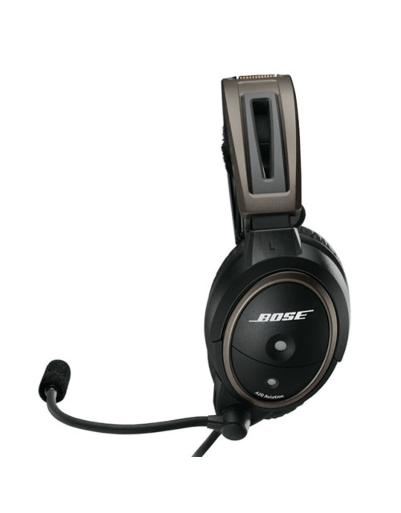 BOSE A20 Aviation Headset with Bluetooth, flex power, electret microphone, coil cord, 6 pin connector