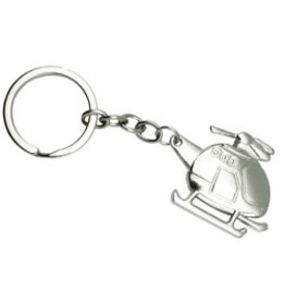 Silver Helicopter Key Chain