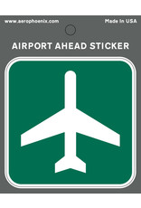 STICKER, AIRPORT AHEAD, 3" X 3"