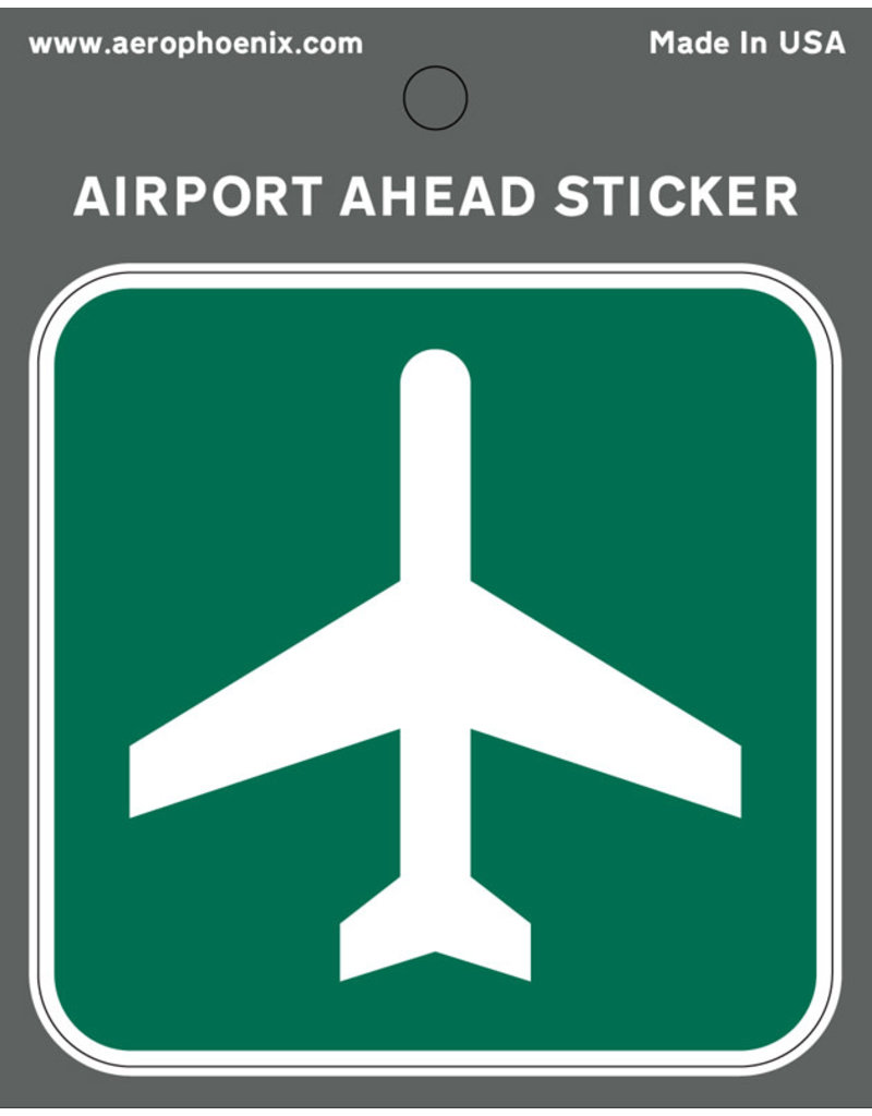 STICKER, AIRPORT AHEAD, 3" X 3"