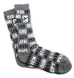 PREMIUM CREW SOCKS, 1PAIR, INTERNATIONAL AIRPORT CODES