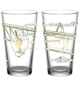 Airplane Gold and Ice Pint Glass