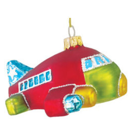 Glass Red Airplane Ornament