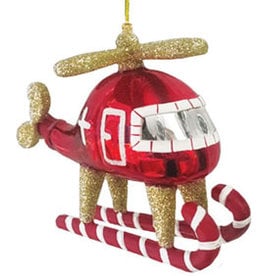 GLASS HELICOPTER ORNAMENT