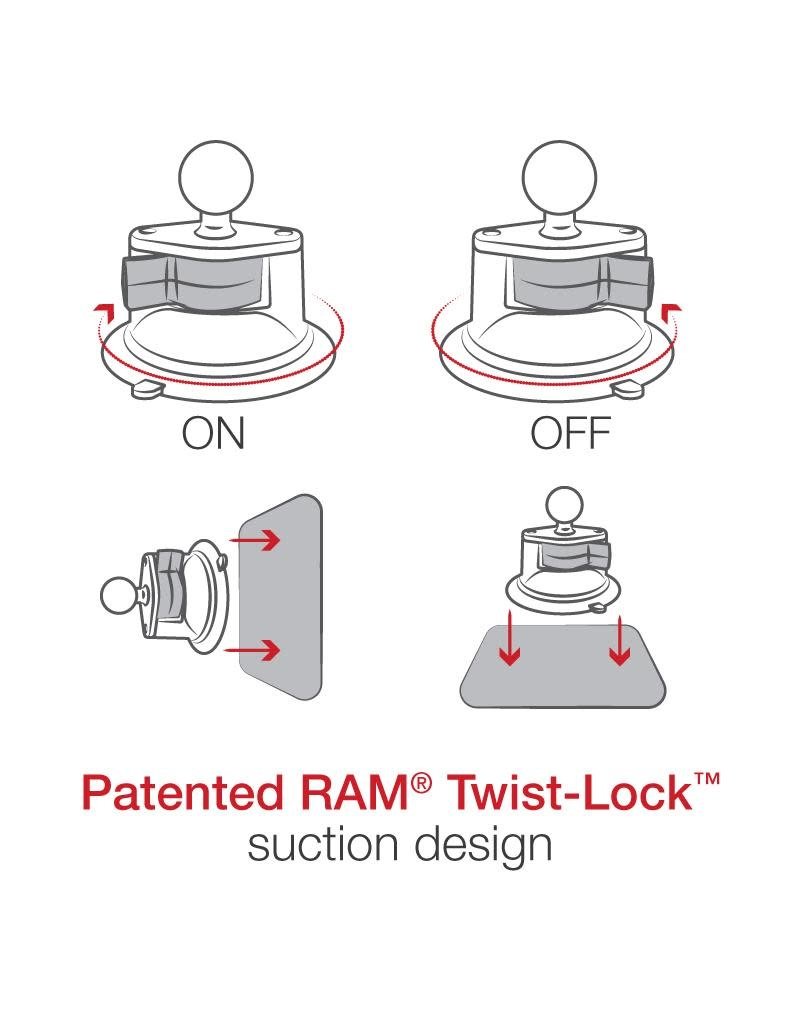 RAM RAM X-Grip with RAM Twist-Lock Suction Cup Mount for 7"-8" Tablets