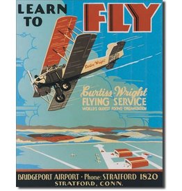 LEARN TO FLY TIN SIGN