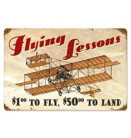 METAL SIGN - FLYING LESSONS