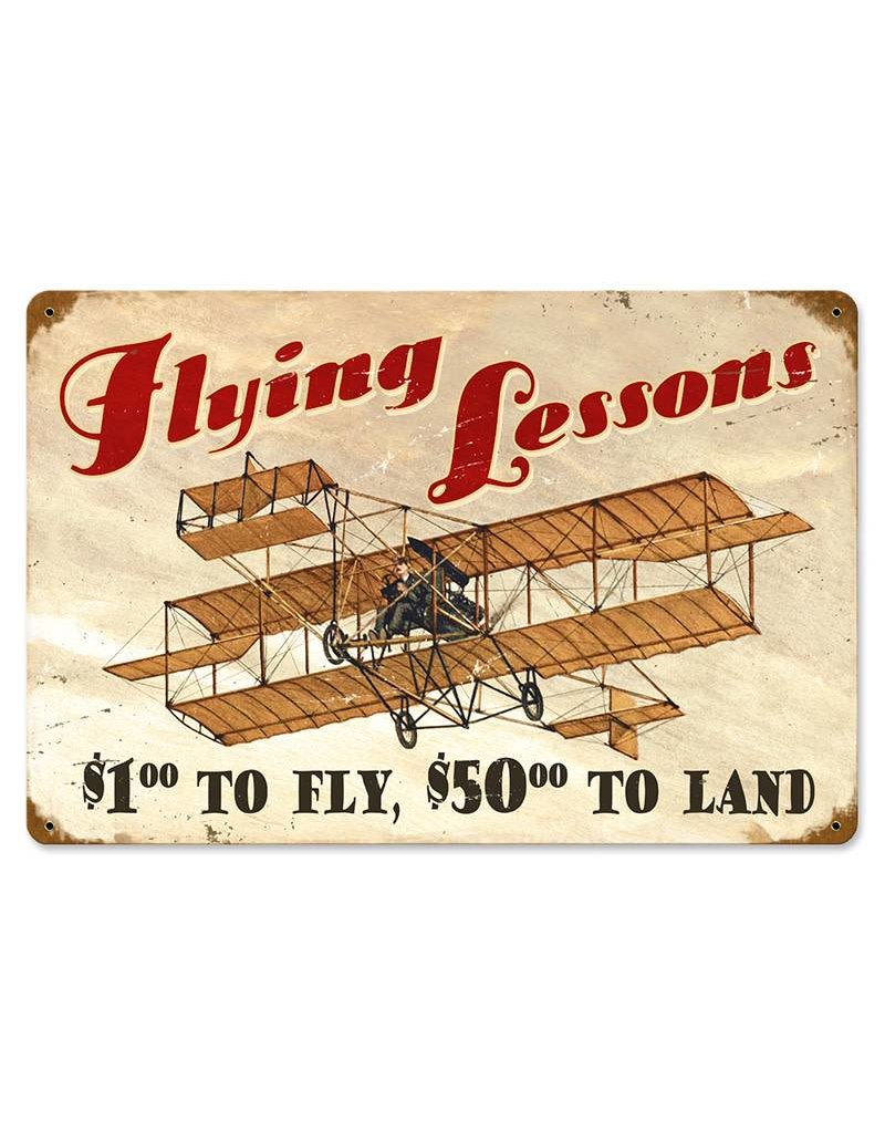 METAL SIGN - FLYING LESSONS