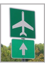 AIRPORT AHEAD METAL REFLECTIVE SIGN