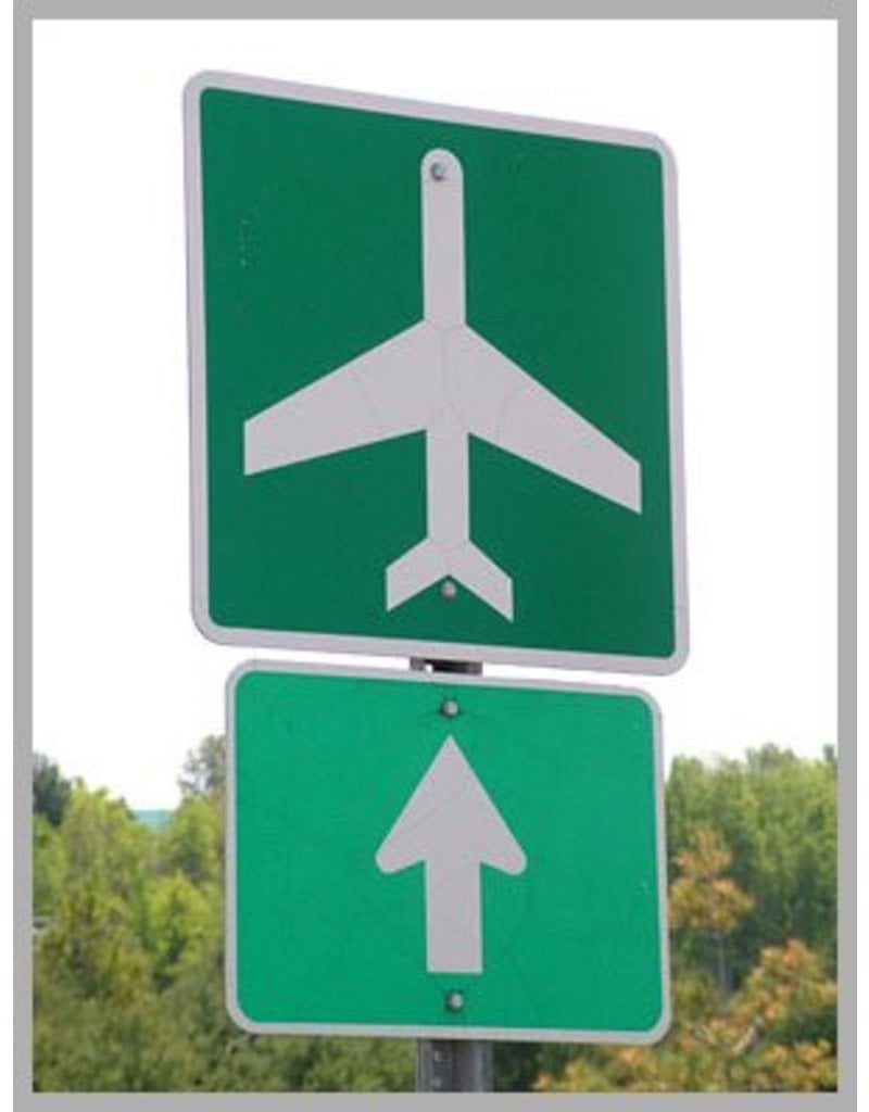 AIRPORT AHEAD METAL REFLECTIVE SIGN