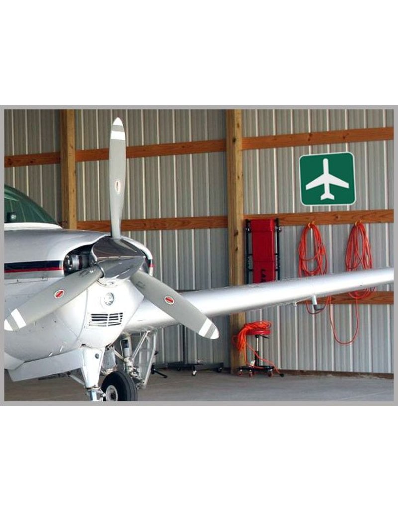 AIRPORT AHEAD METAL REFLECTIVE SIGN