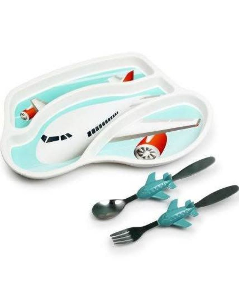 KidsFunwares Me Time Jet Plane Toddler Dinnerware Set
