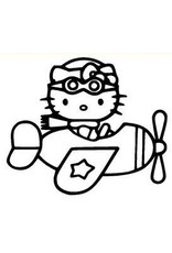 HELLO KITTY AIRPLANE Window Decal Sticker