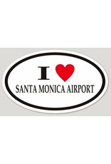 I LOVE SANTA MONICA AIRPORT OVAL STICKER