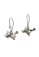 Silver Biplane Earrings