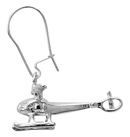 Silver Helicopter Earrings