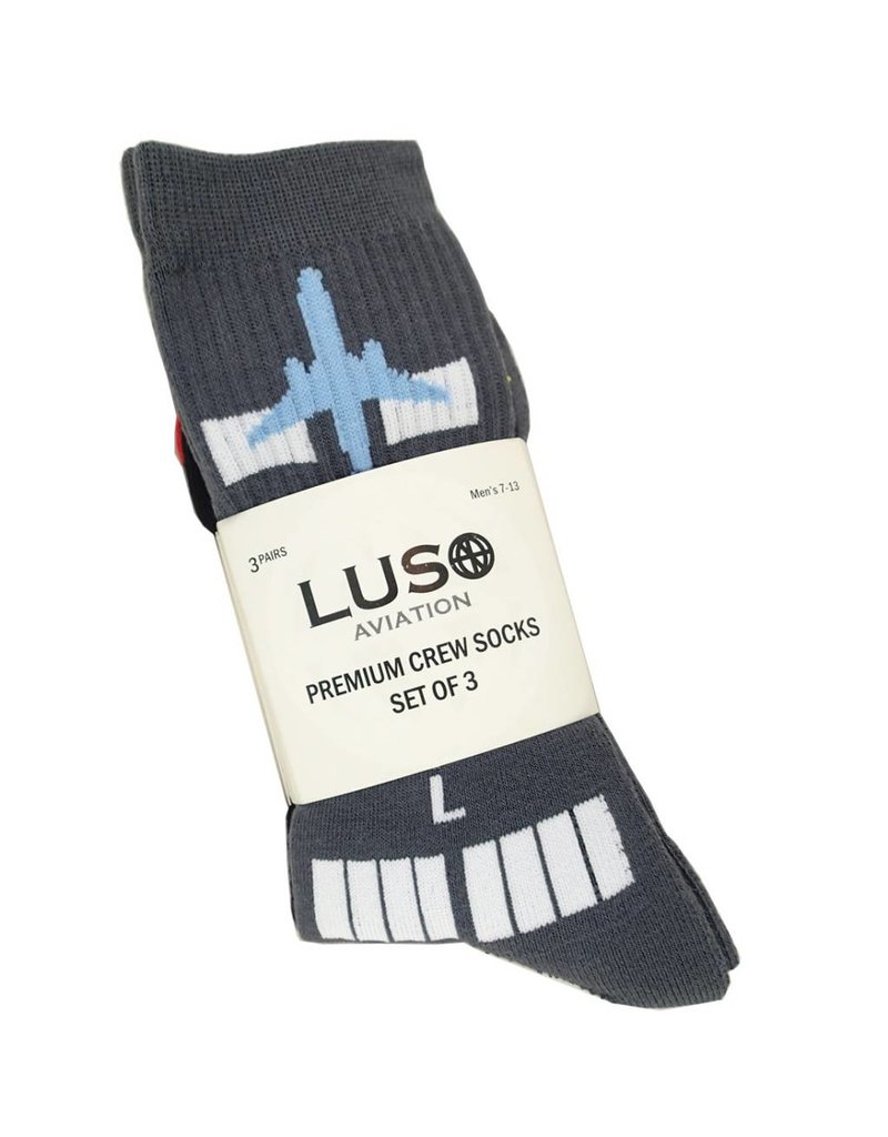 PREMIUM CREW SOCKS, SET OF 3-PAIRS - Pilot Outfitters