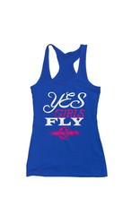 YES GIRLS FLY Tank Top, Blue