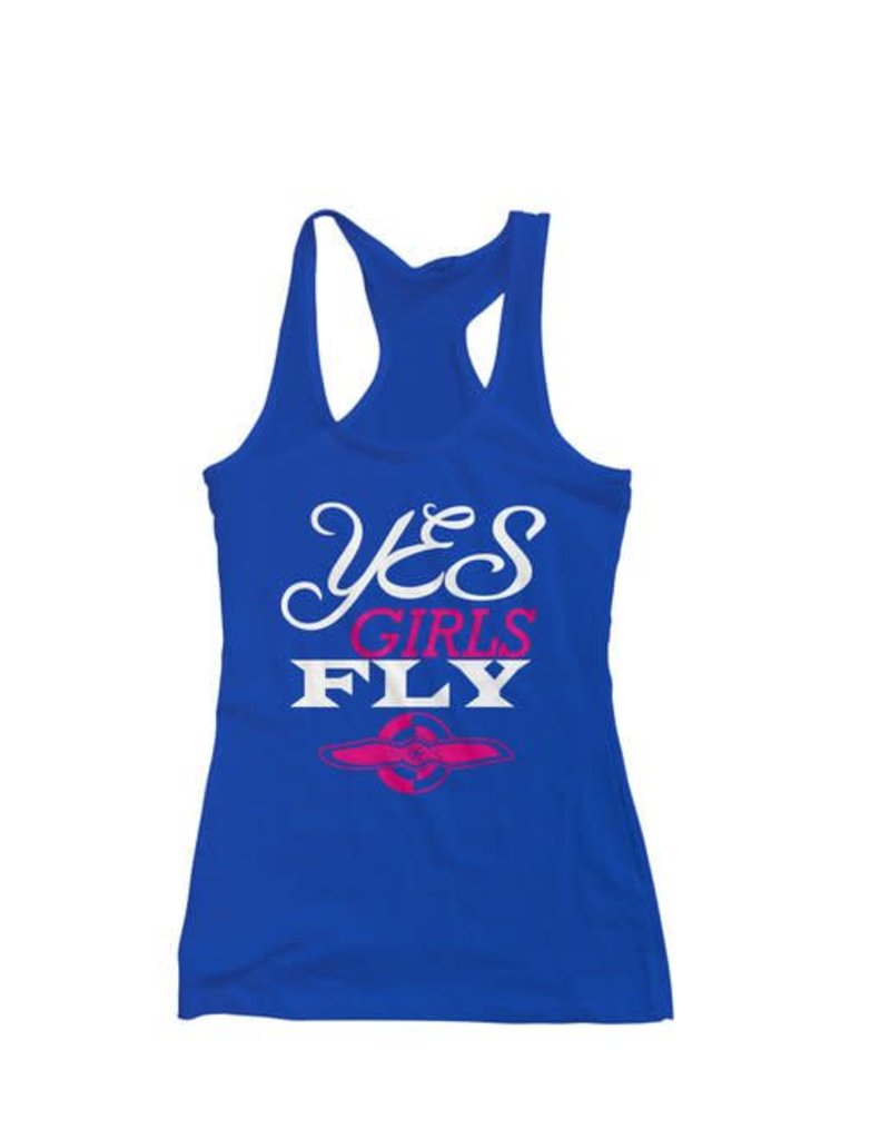 YES GIRLS FLY Tank Top, Blue