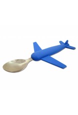 AIRPLANE FORK & SPOON SET, STAINLESS STEEL & SILICONE