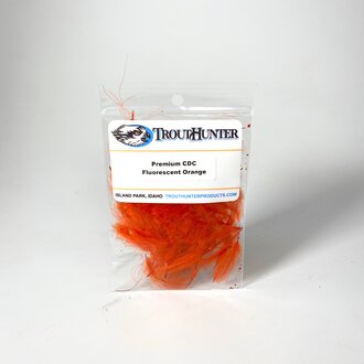 TroutHunter Products Sale TroutHunter Premium Dyed CDC - Fluorescent Orange - Small .5g