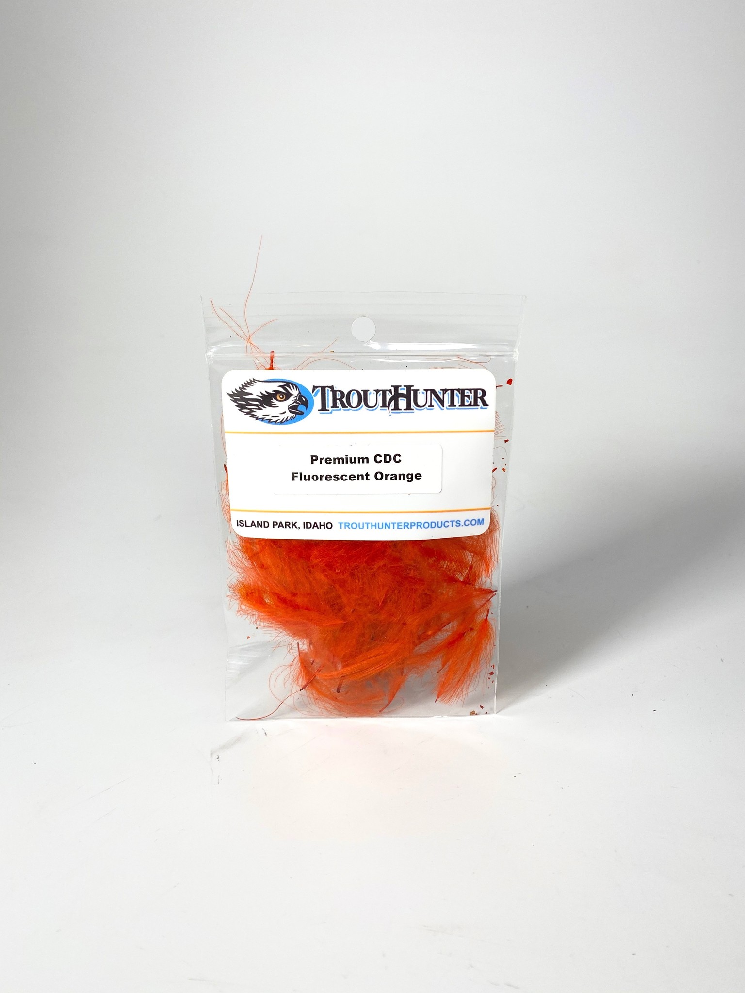 TroutHunter Products Sale TroutHunter Premium Dyed CDC - Fluorescent Orange - Small .5g